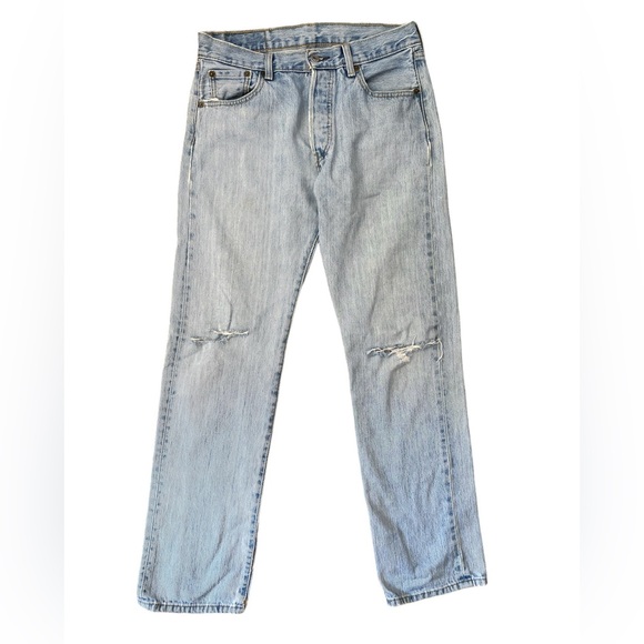 Levi's Denim - Vintage Levi's Jeans 501 Button Fly Straight Leg Distressed Size 30X32